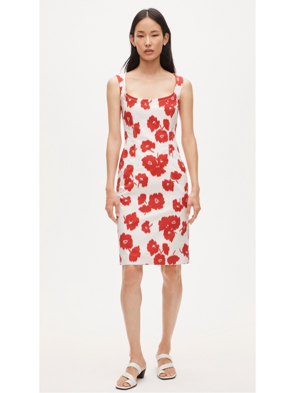 J. Crew Scoopneck Sheath Dress in Stretch Cotton-Blend Poplin